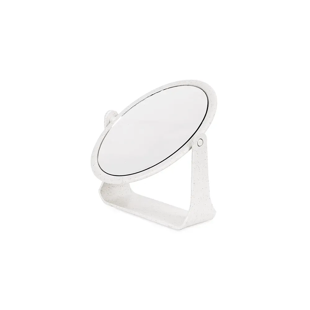 Espelho de mesa personalizado oval em plástico, cor bege