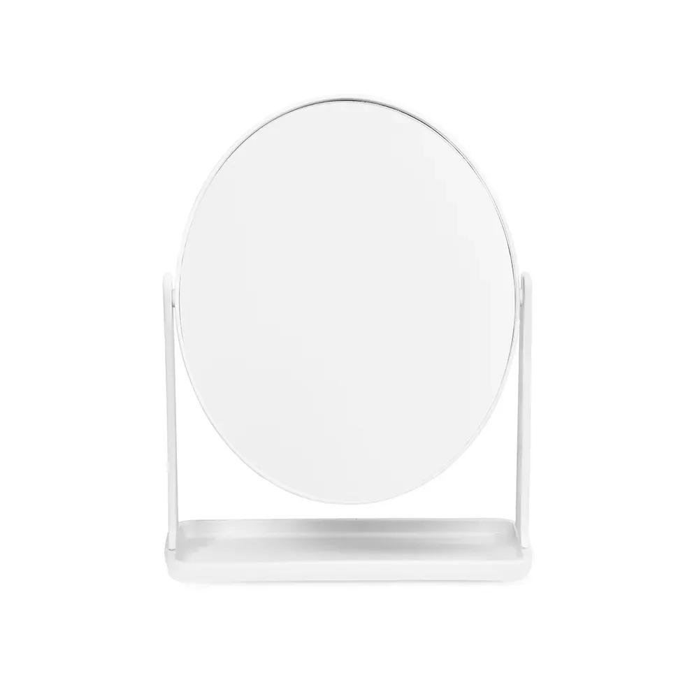 Espelho personalizado de mesa oval, giratório, cor branco
