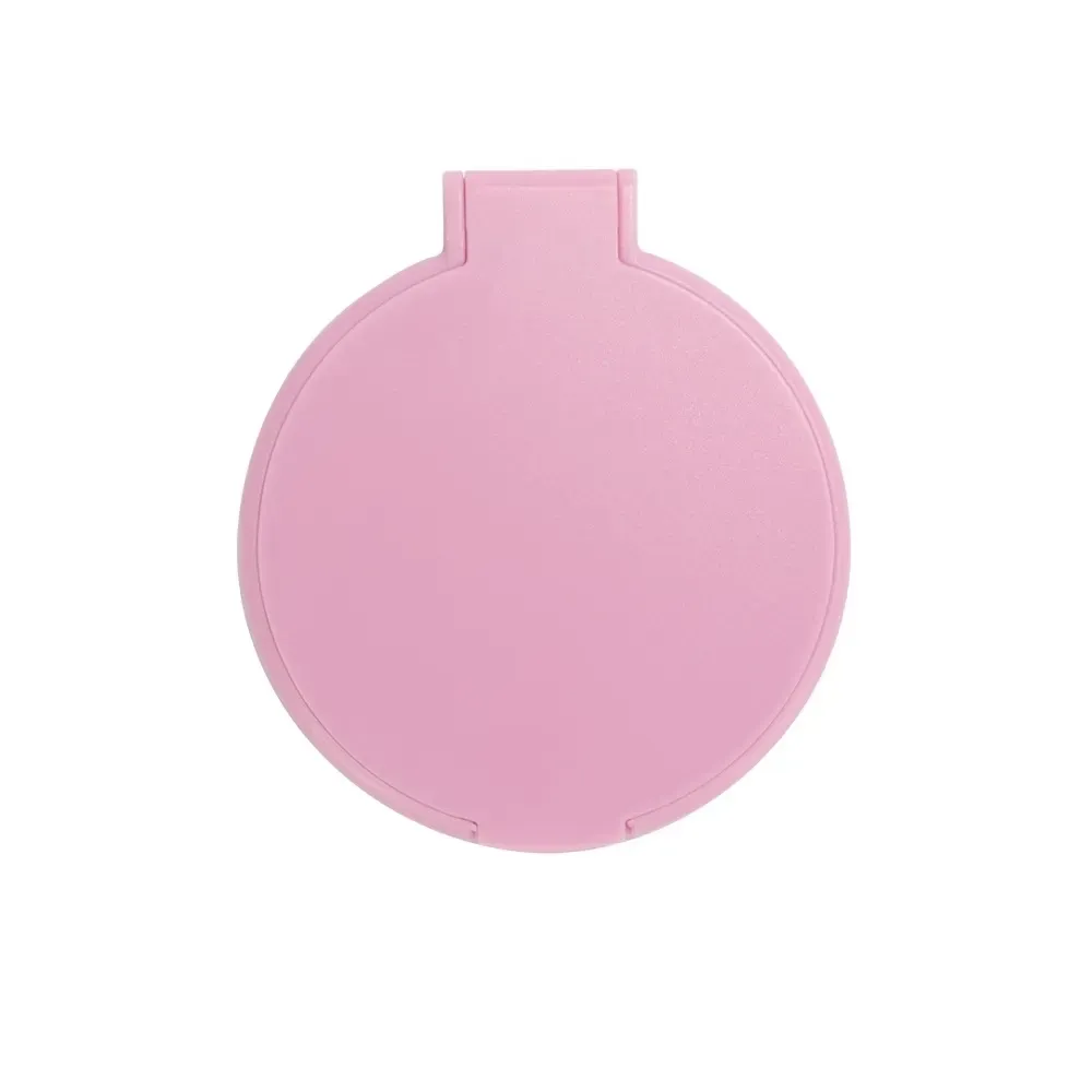 Espelho personalizado plástico de bolso compacto, com apoio, cor rosa