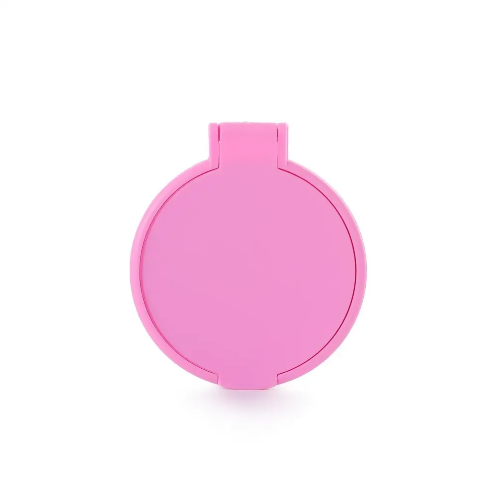 Espelho personalizado plástico com moldura arredondada, cor rosa