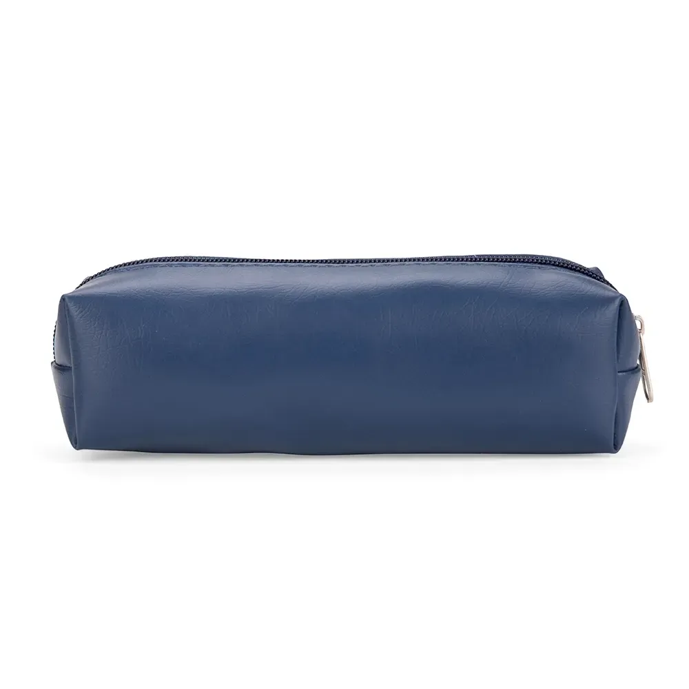 Estojo personalizado de couro sintético 18 cm, cor azul