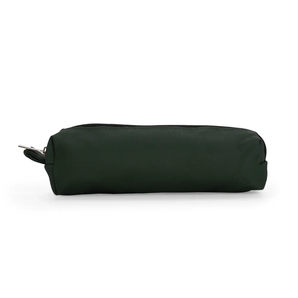 Estojo personalizado de couro sintético com alça para chaveiro, cor verde com preto