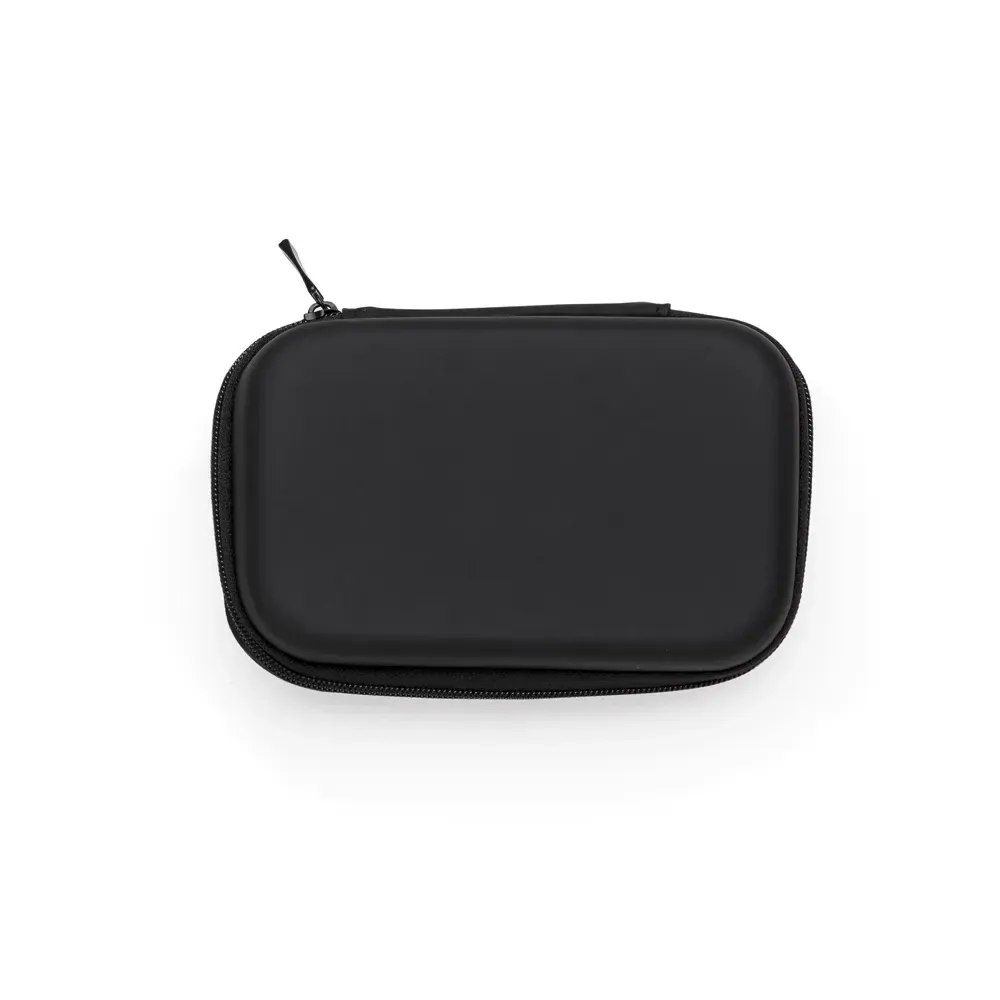 Estojo personalizado de couro sintético para kit tecnológico 13 cm, cor preto