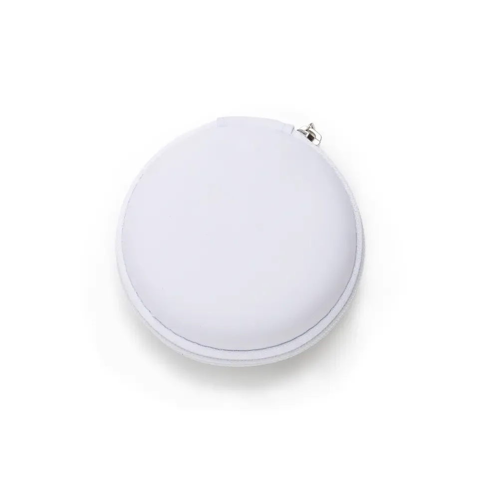 Estojo personalizado emborrachado redondo 8,5 cm, cor branco