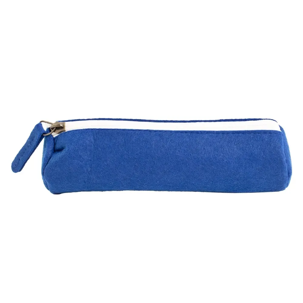 Estojo escolar personalizado de feltro, cor azul
