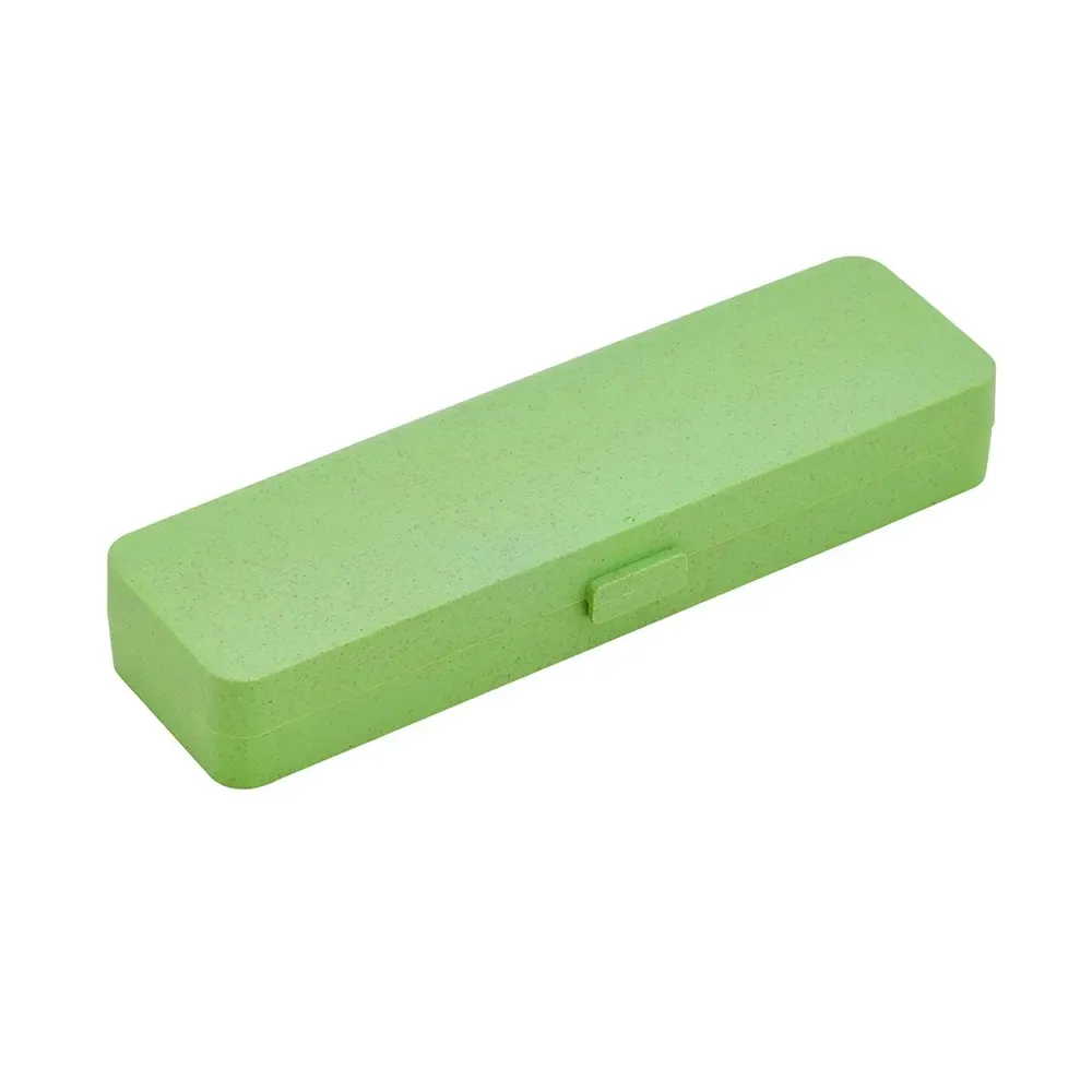 Estojo porta-caneta personalizado de fibra de bambu, cor verde