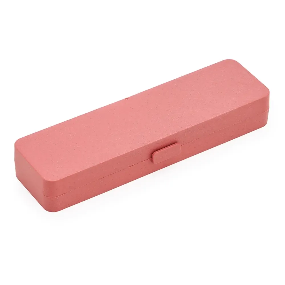 Estojo porta-caneta personalizado de fibra de bambu, cor vermelho