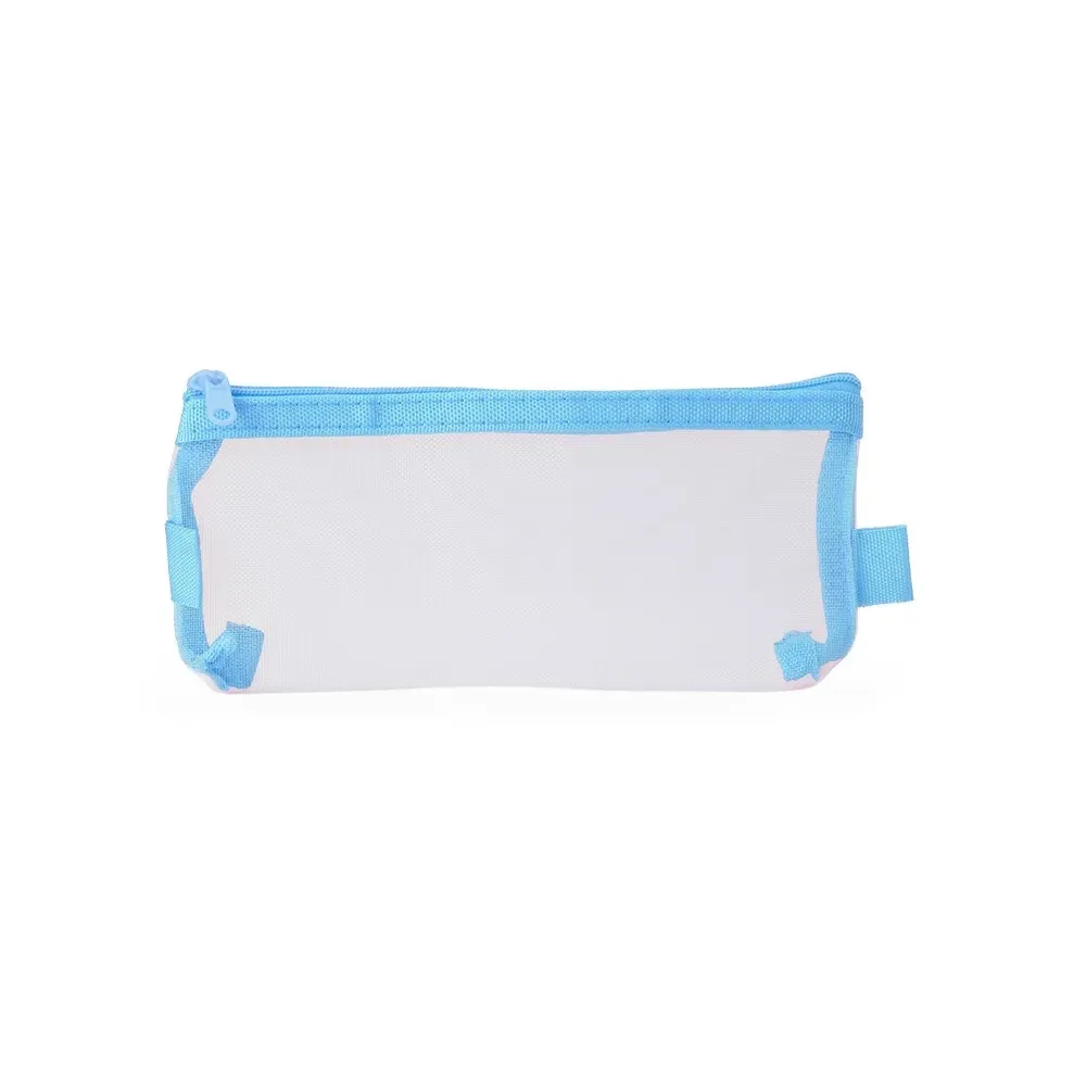Estojo personalizado de nylon com duas alças, cor azul