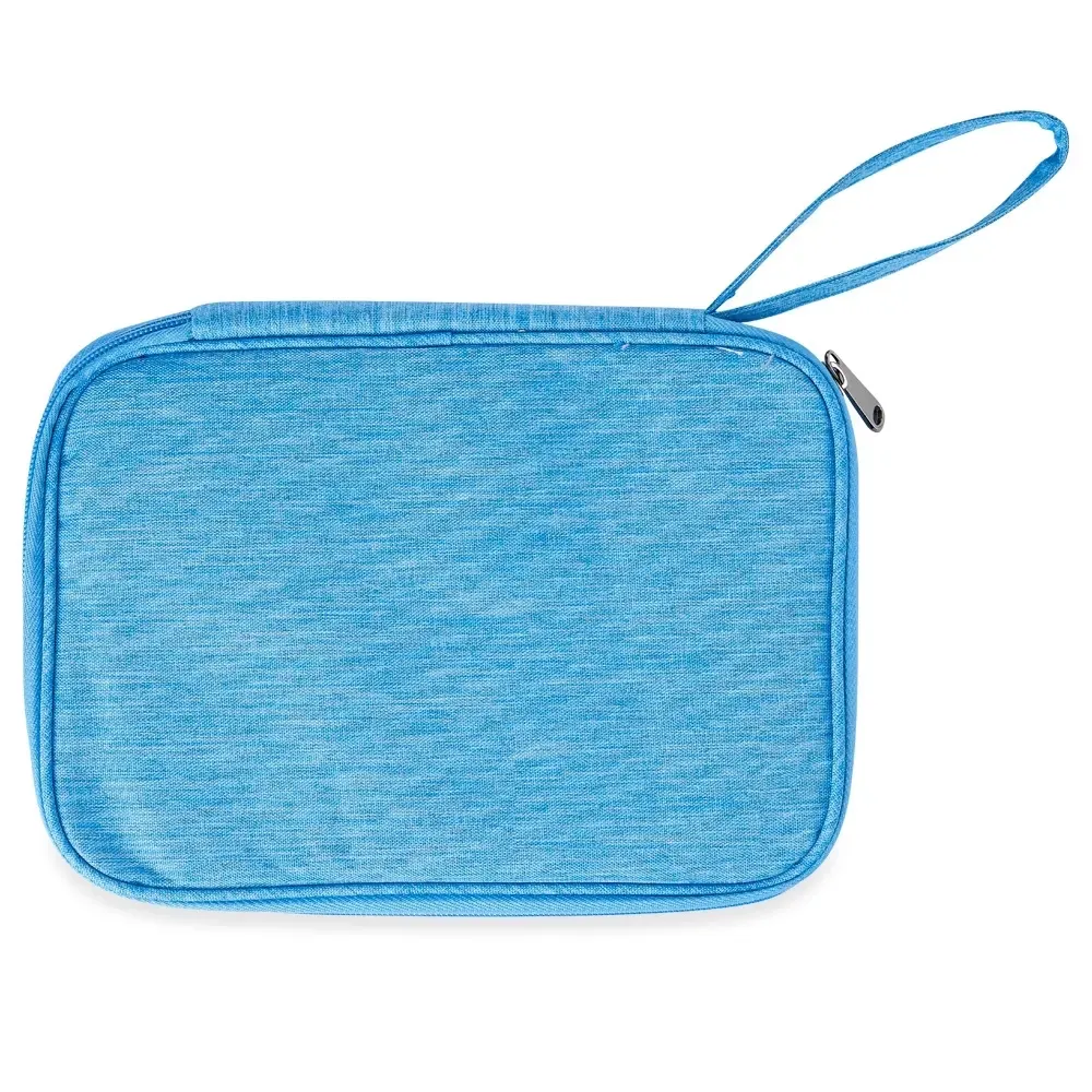Estojo organizador personalizado para acessórios eletrônicos, cor azul claro