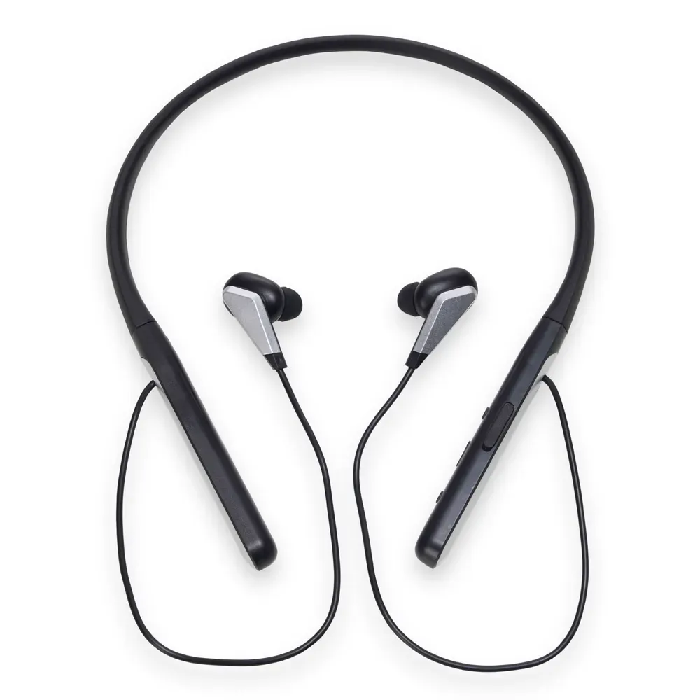 Fone de Ouvido Bluetooth com Haste para Pescoço, cor prata