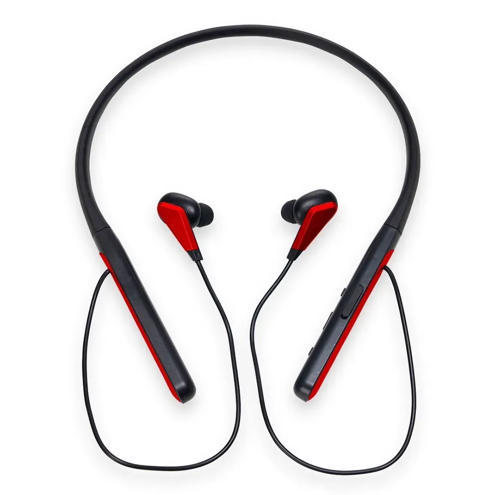 Fone de Ouvido Bluetooth com Haste para Pescoço, cor vermelho