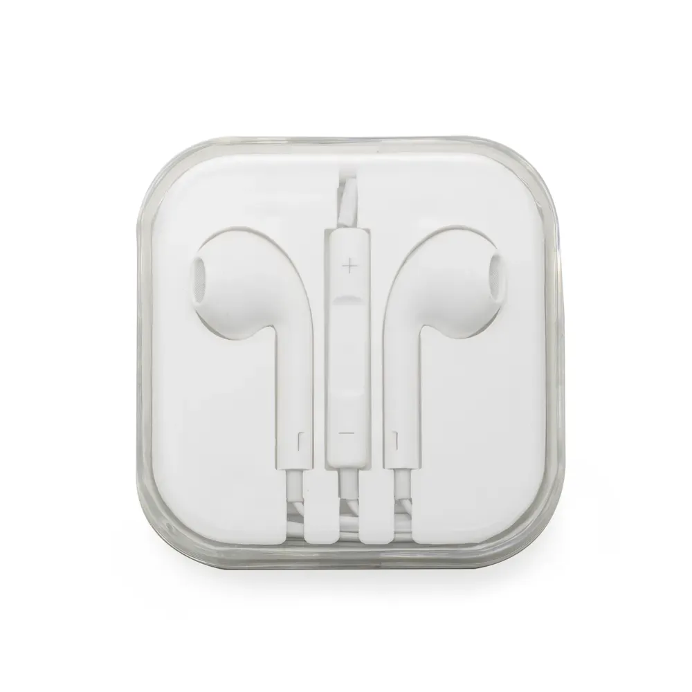 Fone de Ouvido com Fio Estéreo e Microfone Compatível com Apple, cor branco