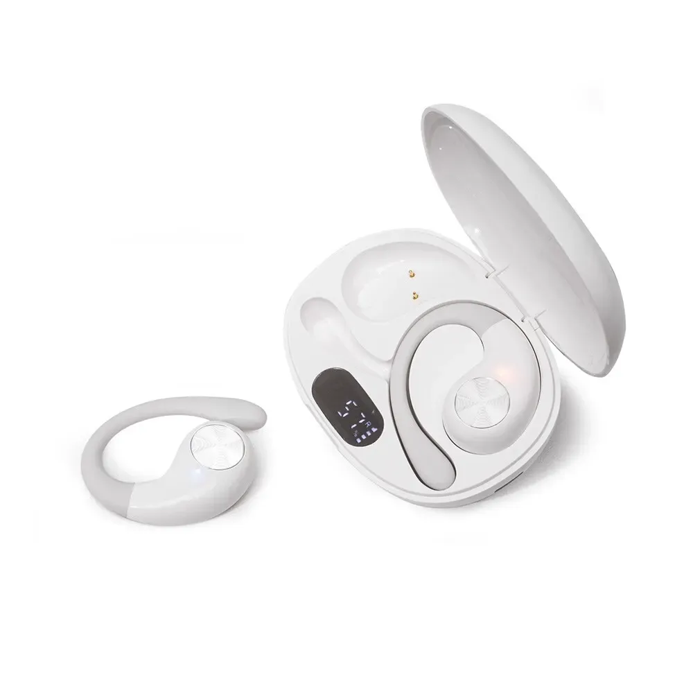 Fone de Ouvido Esportivo Intra-auricular Aberto Bluetooth, cor branco