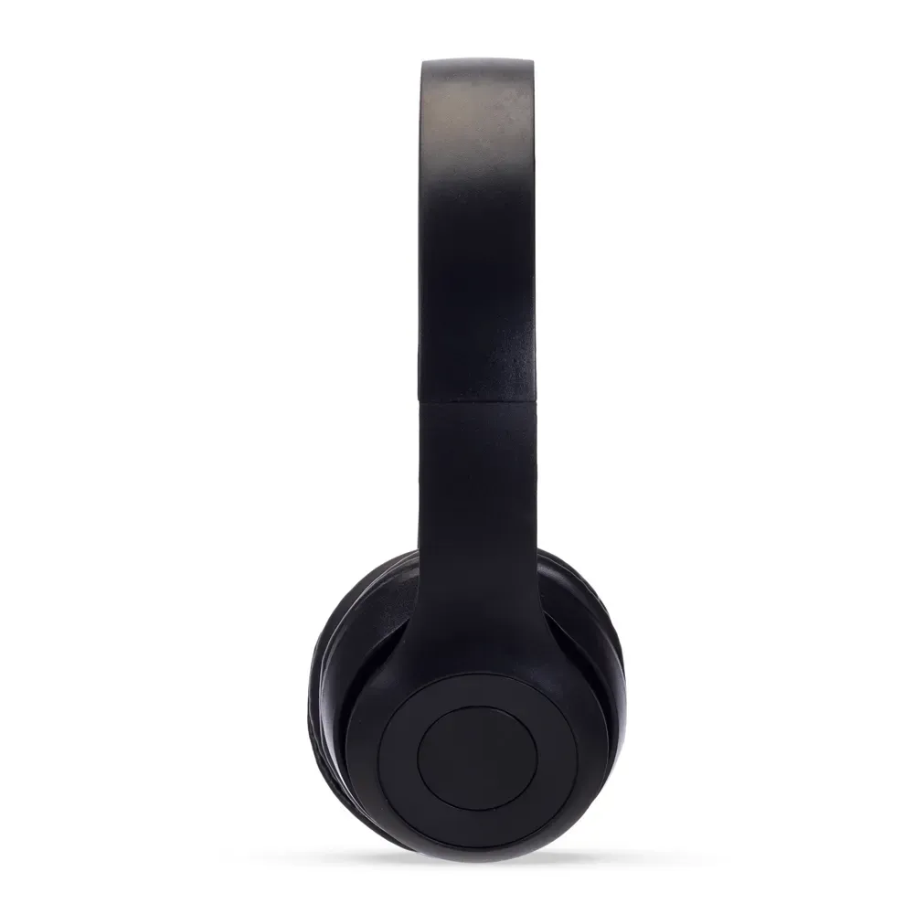 Fone de Ouvido Headphone Bluetooth Fosco com Entrada para Cartão de Memória, cor preto
