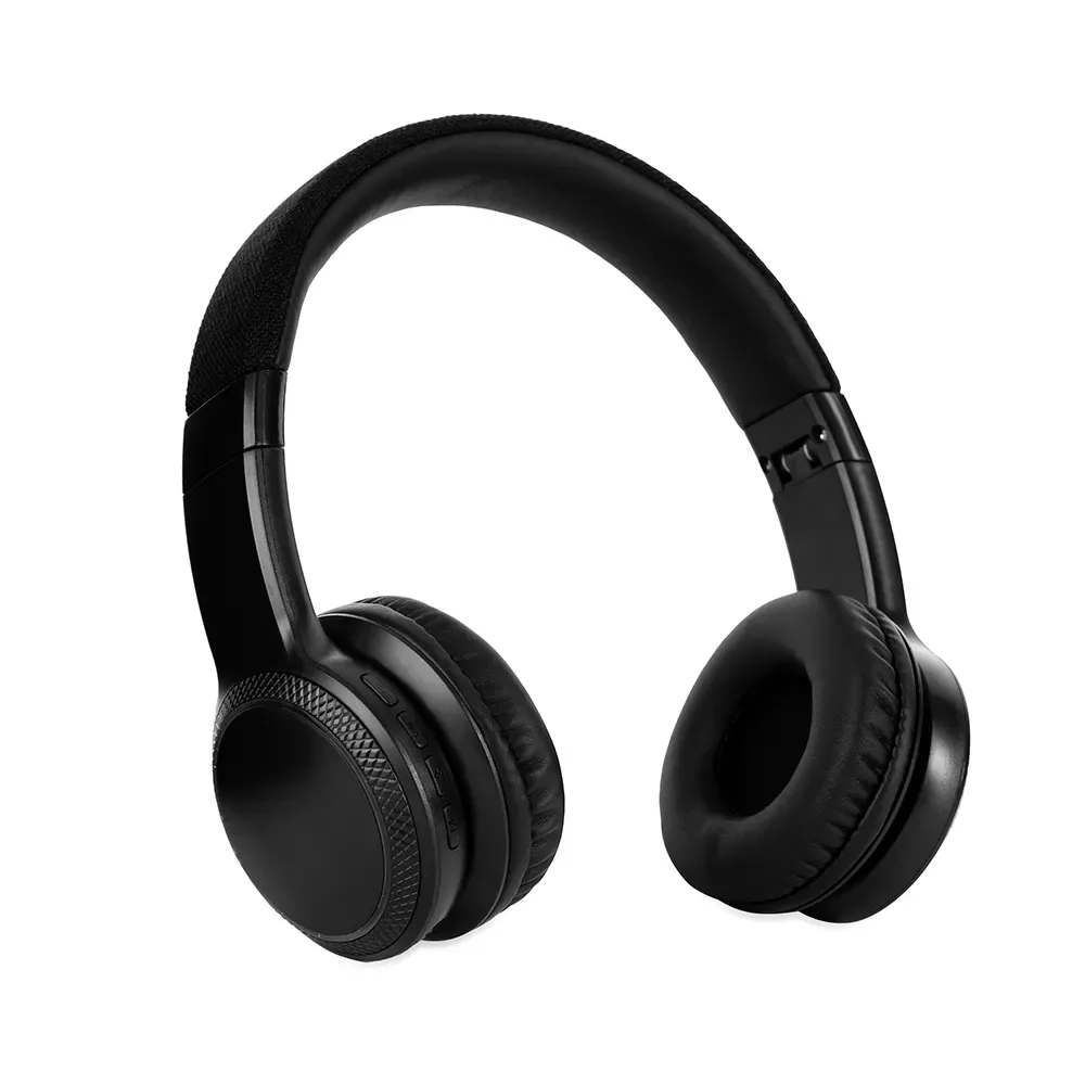 Fone de Ouvido Headphone Bluetooth 5.0 em Plástico e Metal com LED RGB, cor preto