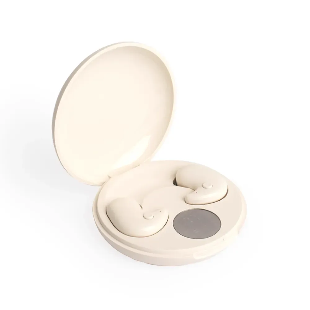 Fone de Ouvido TWS Bluetooth 5.3 com Modo Sono Automático, cor bege
