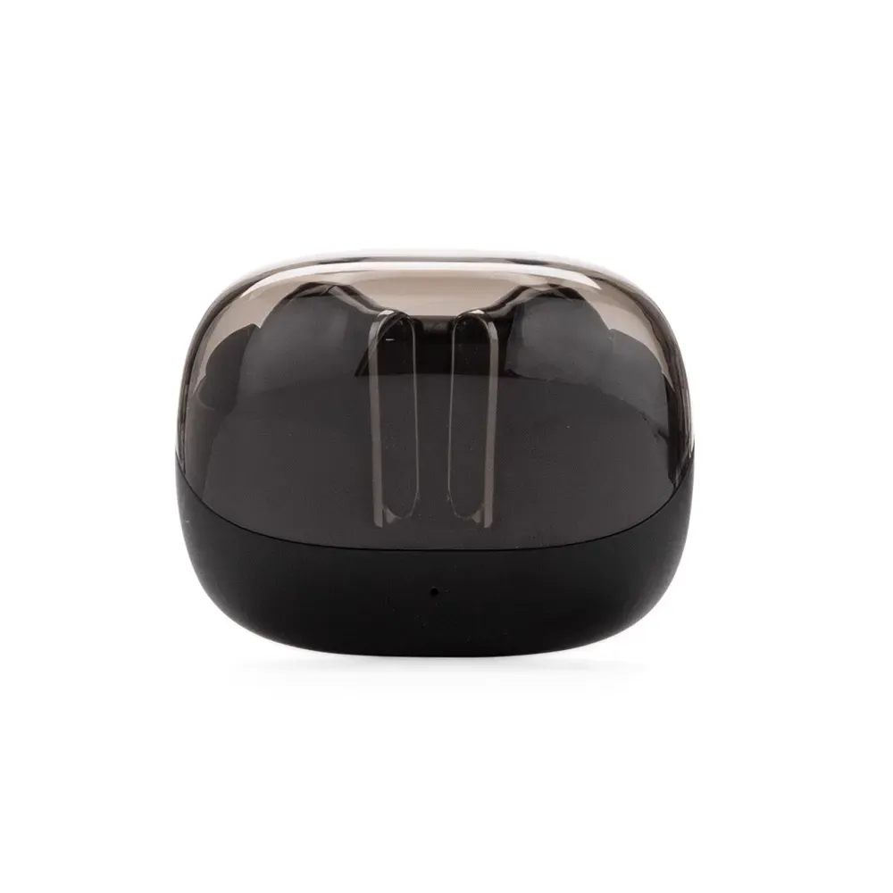 Fone de Ouvido TWS com Cordão de Nylon Resistente a Respingos, cor preto