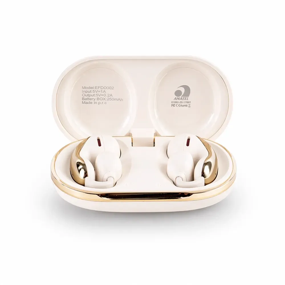 Fone de Ouvido TWS Ear Cuff Ankoo Bluetooth 5.4, cor bege