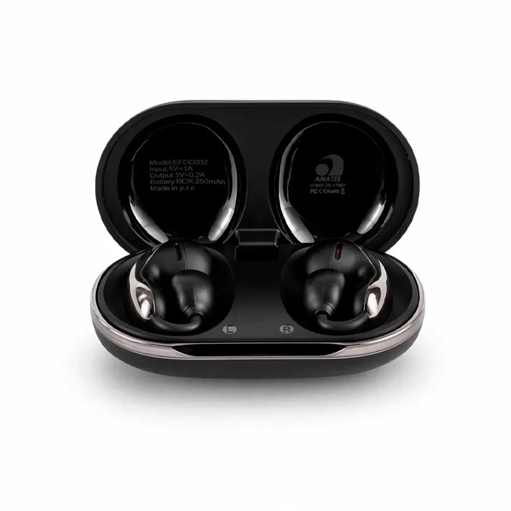 Fone de Ouvido TWS Ear Cuff Ankoo Bluetooth 5.4, cor preto