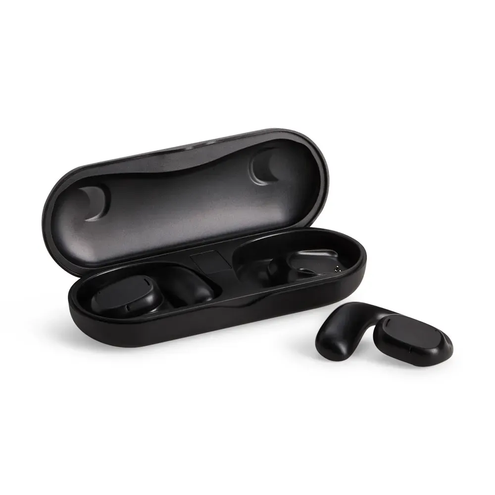Fone de Ouvido TWS Formato Aberto com Microfone, cor preto