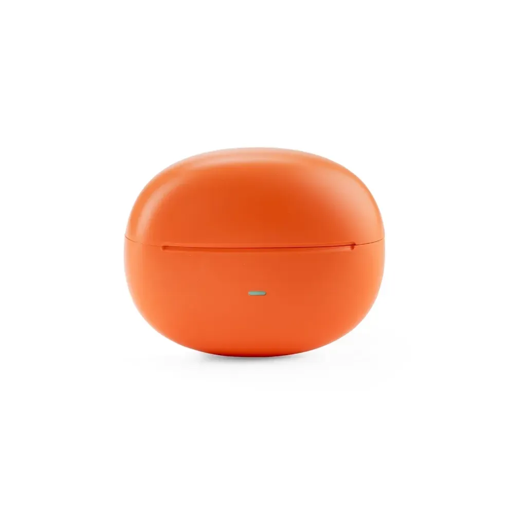 Fone de Ouvido Bluetooth Ear Cuff com Case Carregador, cor laranja