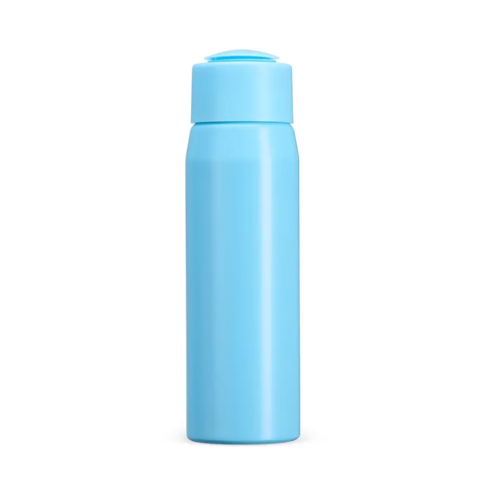 Garrafa alumínio 600ml acabamento fosco personalizada azul claro