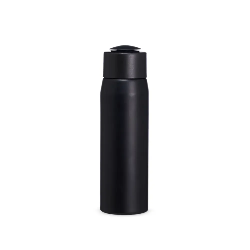 Garrafa alumínio 600ml acabamento fosco personalizada preta