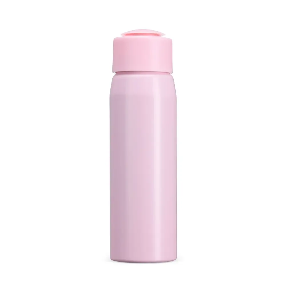Garrafa alumínio 600ml acabamento fosco personalizada rosa claro