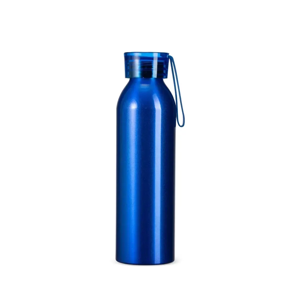 Garrafa Alumínio 650ml com Alça de Silicone personalizada azul