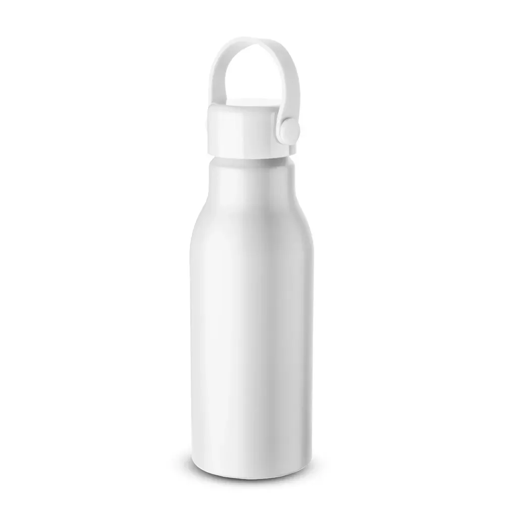 Garrafa de Alumínio 700ml Alça de Silicone branca