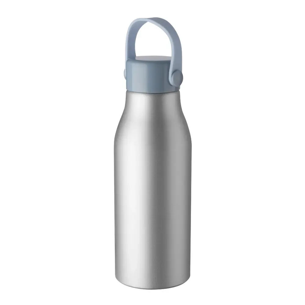 Garrafa de Alumínio 700ml Alça de Silicone prata