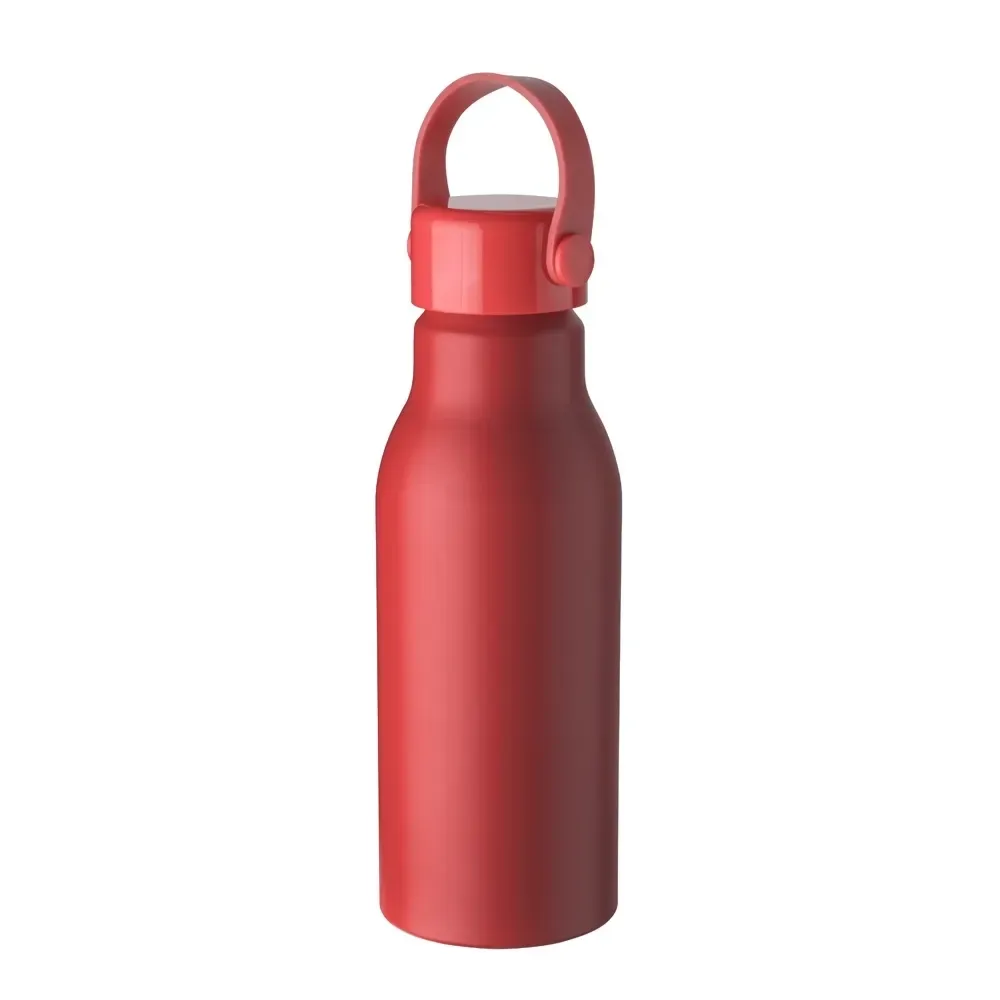 Garrafa de Alumínio 700ml Alça de Silicone vermelha
