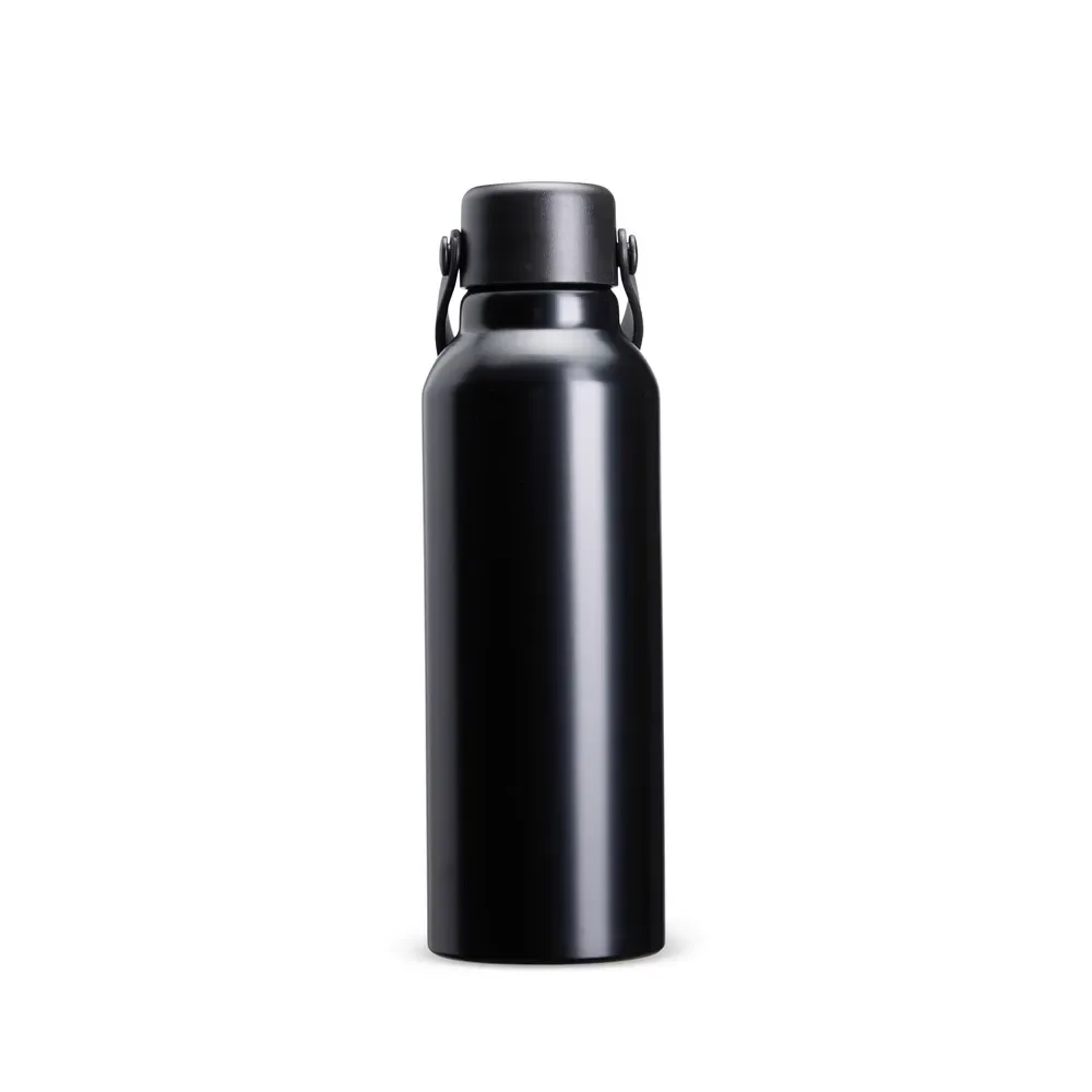 Garrafa de Alumínio 800ml Fosca personalizada preta