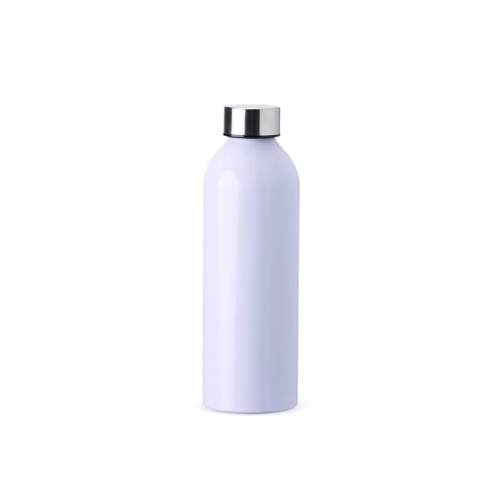 Garrafa alumínio 800ml verniz transparente personalizada branca