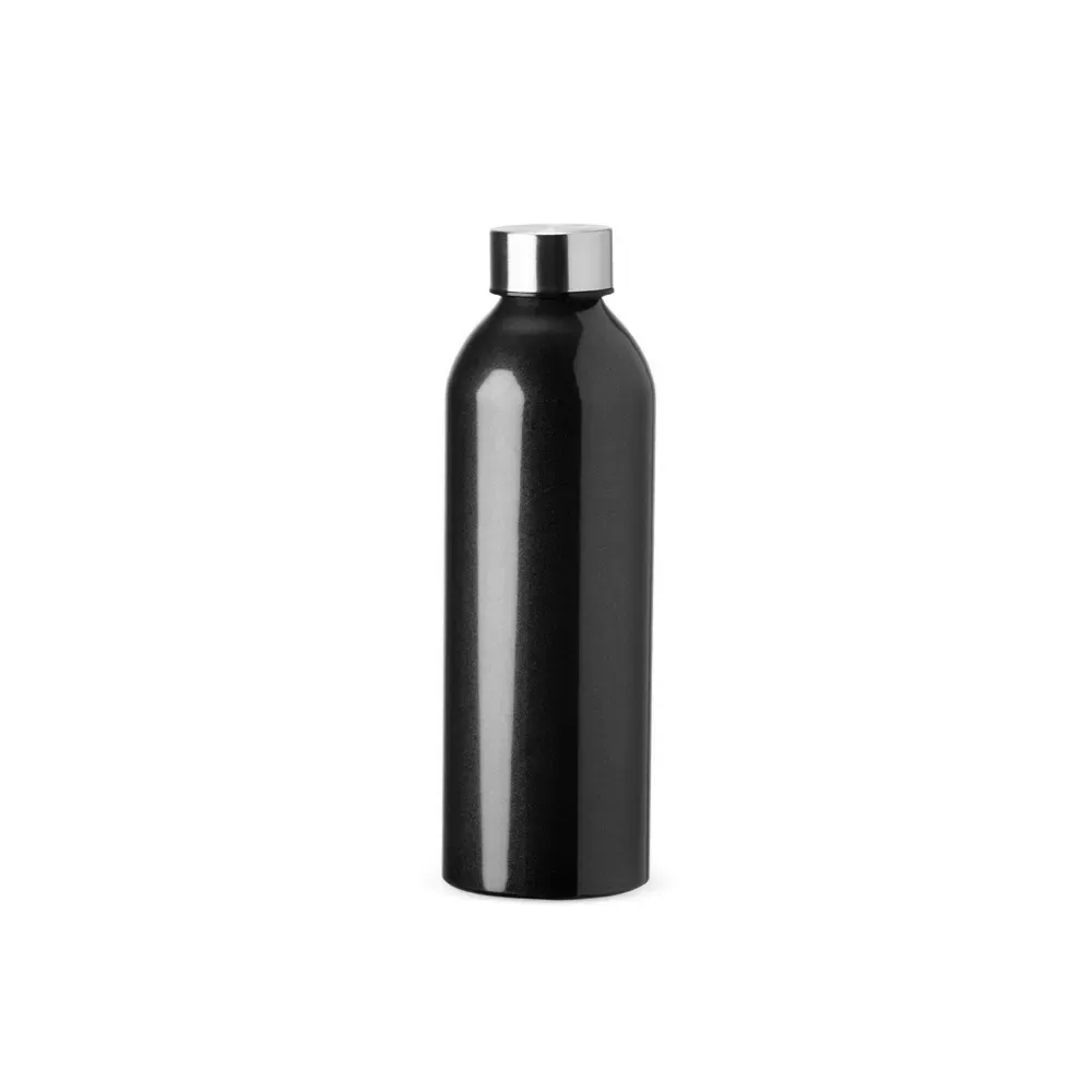 Garrafa alumínio 800ml verniz transparente personalizada preta