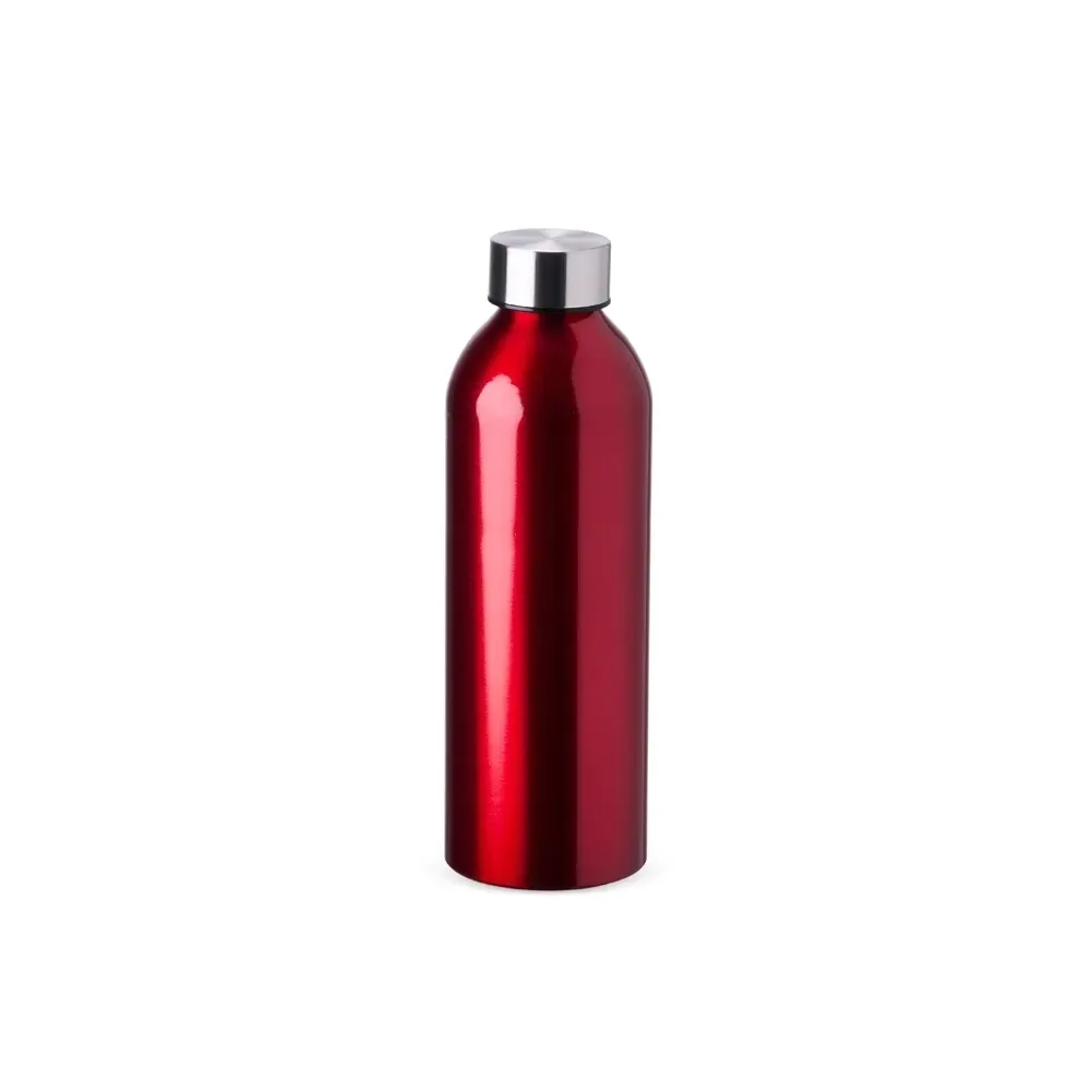 Garrafa alumínio 800ml verniz transparente personalizada vermelha