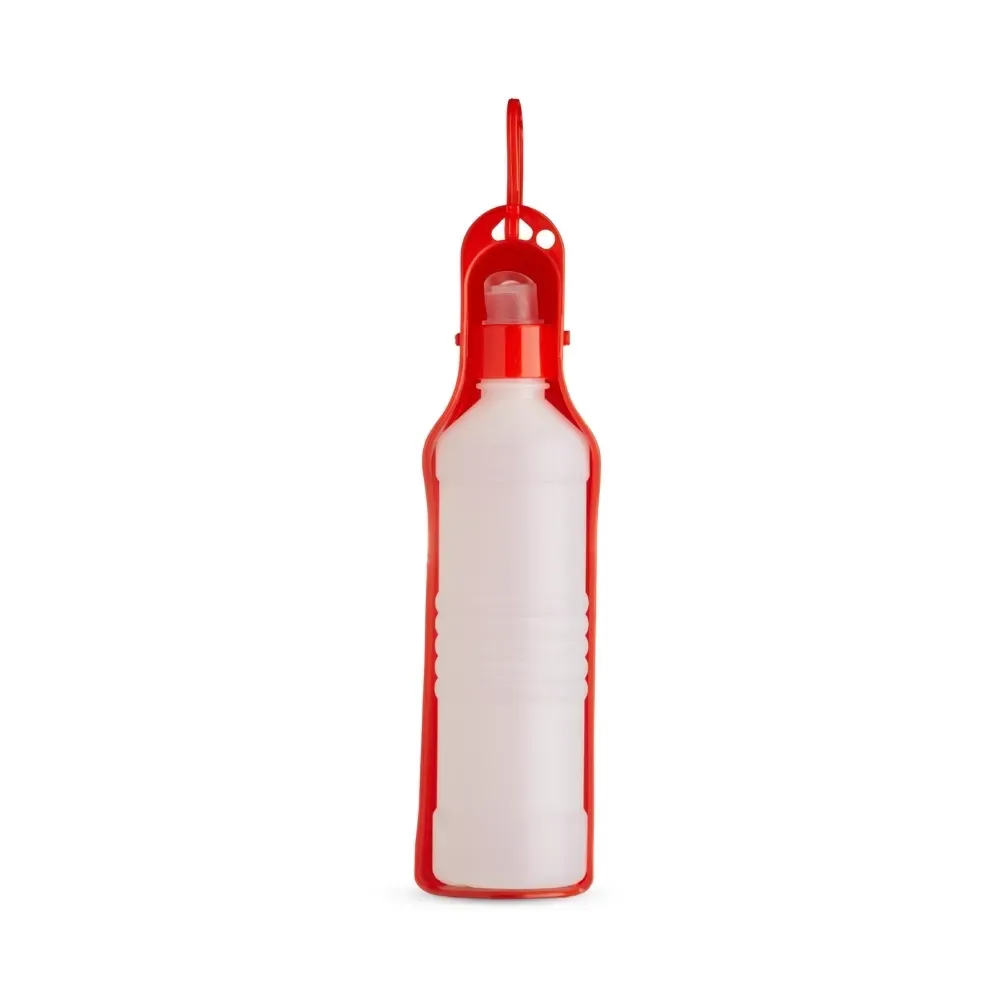 Garrafa Bebedouro Pet 420ml personalizada vermelha antivazamento