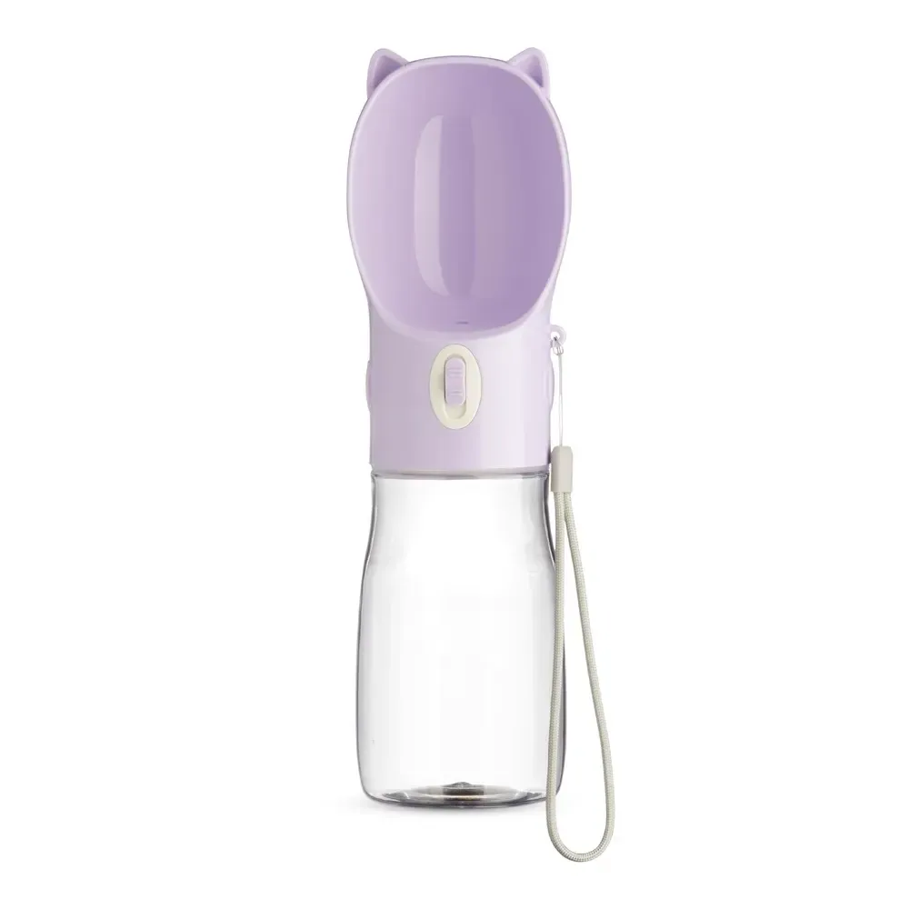 Garrafa Bebedouro Pet 420ml personalizada roxa com botão