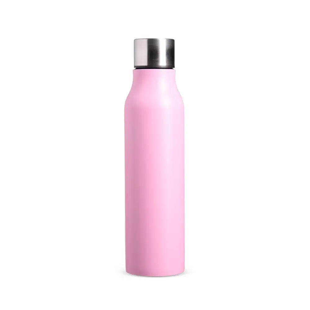 Garrafa Inox 1 Litro com Alça de Nylon personalizada rosa