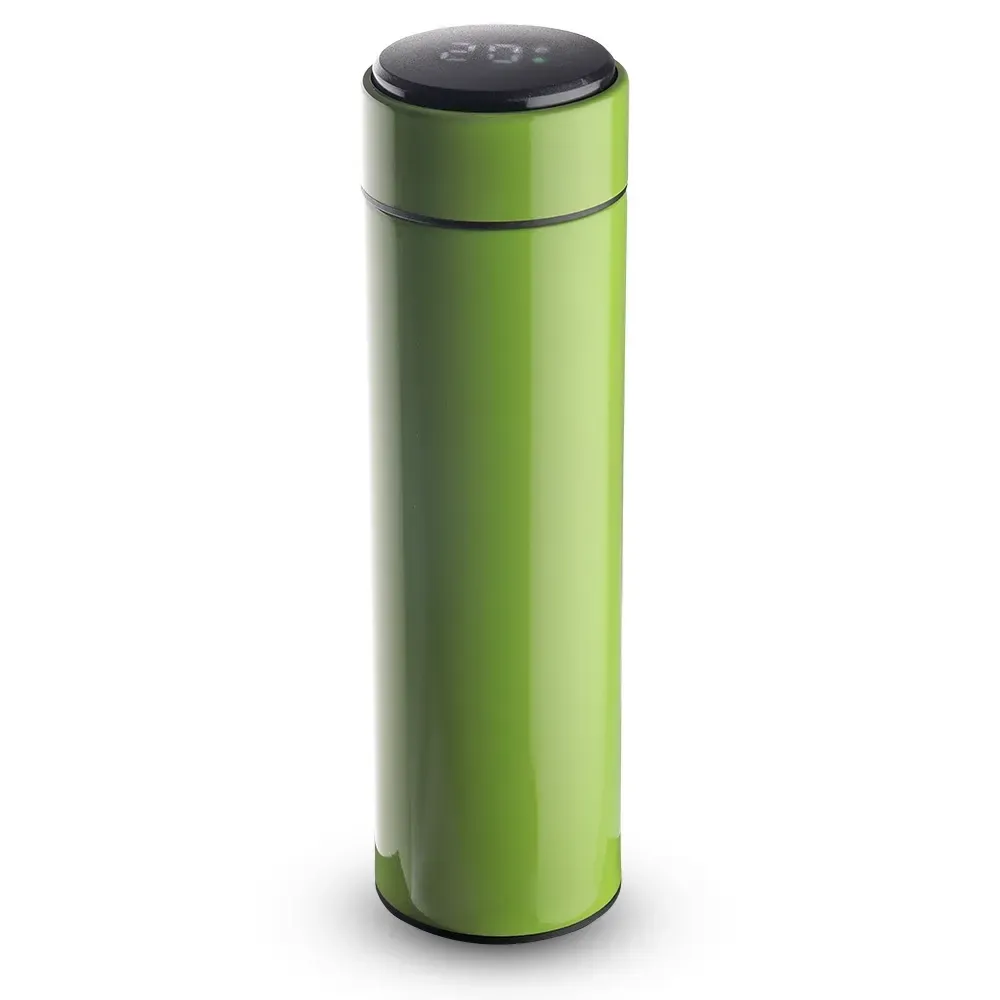 Garrafa Inox 450ml com Display LED personalizada verde