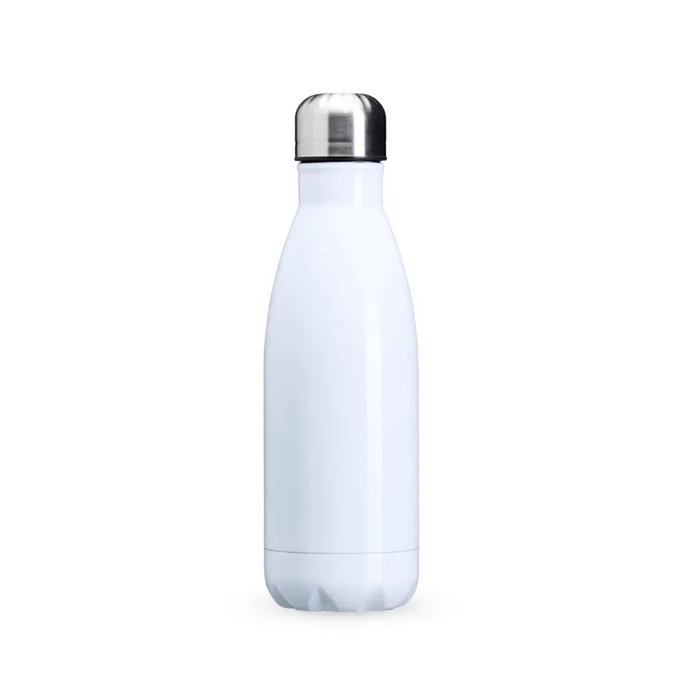Garrafa Inox 625ml Parede Simples personalizada branca