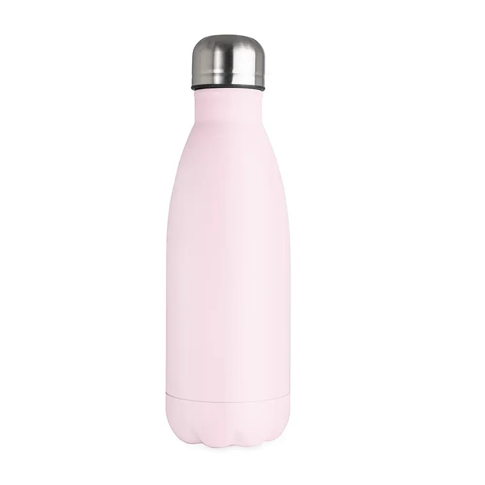 Garrafa Inox 625ml Parede Simples personalizada rosa