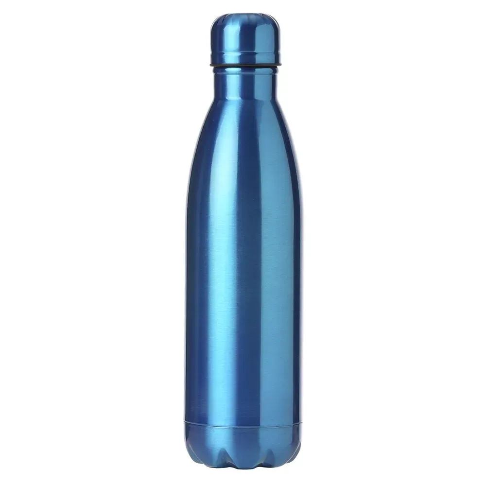 Garrafa Inox 750ml Acabamento Brilhante personalizada azul