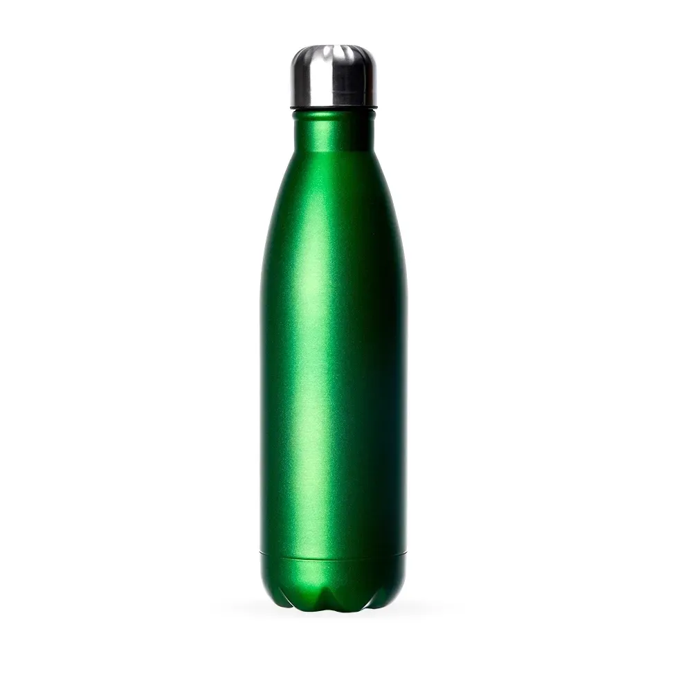 Garrafa Inox 750ml pintura fosca metalizada personalizada verde