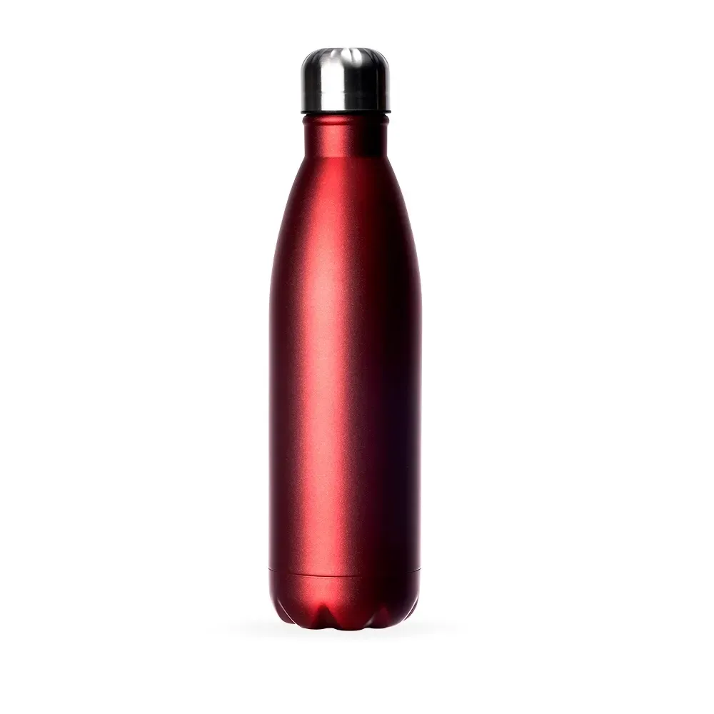 Garrafa Inox 750ml pintura fosca metalizada personalizada vermelha