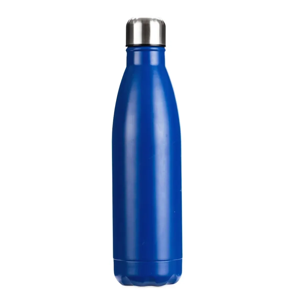 Garrafa Inox 750ml pintura fosca personalizada azul