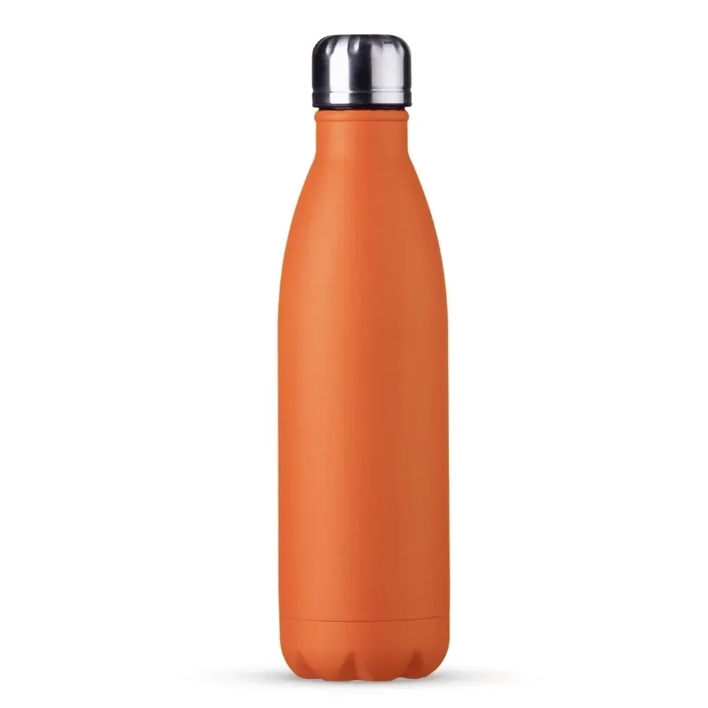 Garrafa Inox 750ml pintura fosca personalizada laranja