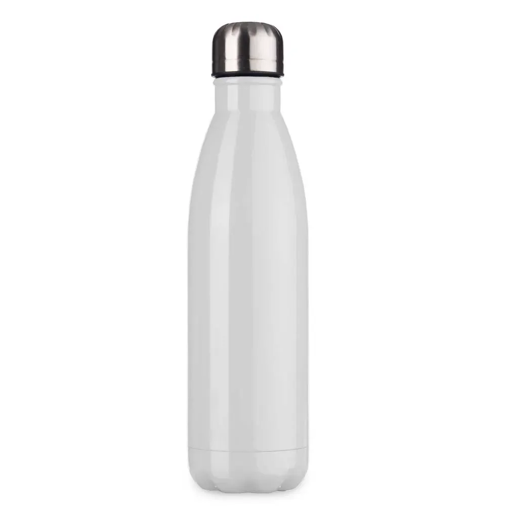 Garrafa inox 750ml parede simples personalizada branca