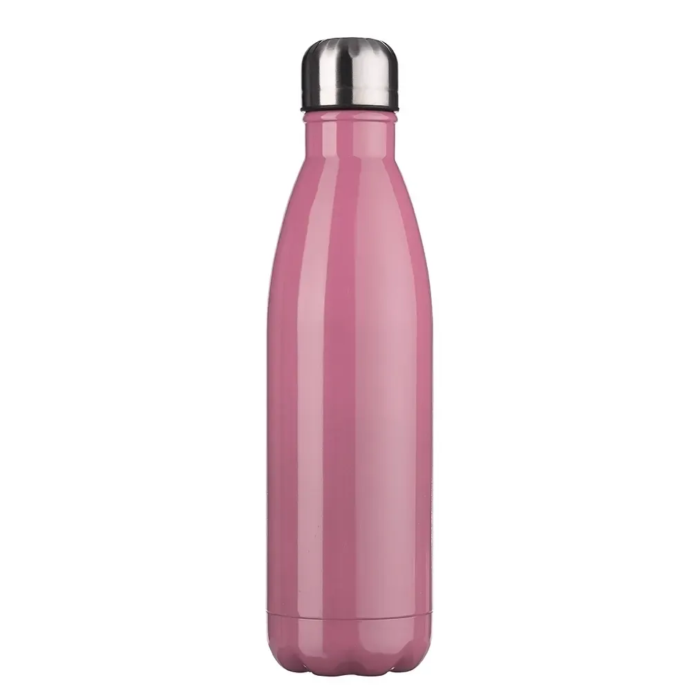 Garrafa inox 750ml parede simples personalizada rosa