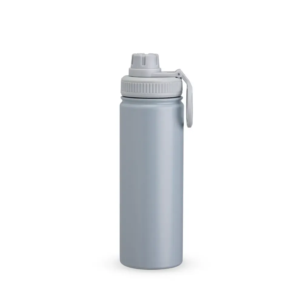Garrafa Inox 750ml Pintura Eletrostática personalizada cinza clara
